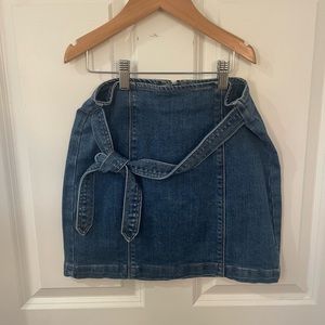PacSun jean skirt with tie